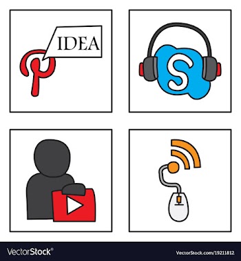 Social network symbols in speech balloons vector image