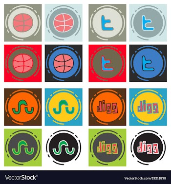 Social network symbols in speech balloons vector image
