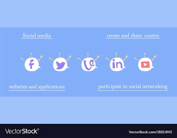Social network symbols in speech balloons vector image