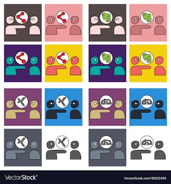 Social network symbols in speech balloons vector image