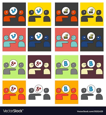 Social network symbols in speech balloons vector image