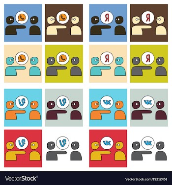 Social network symbols in speech balloons vector image