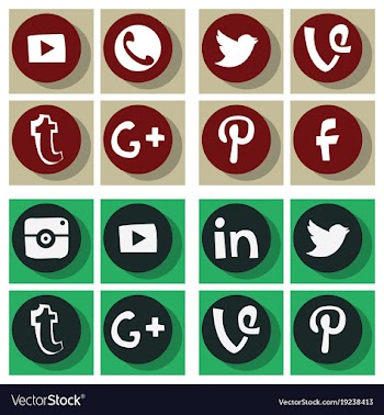 Social network symbols in speech balloons vector image