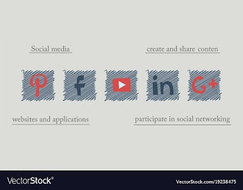 Social network symbols in speech balloons vector image