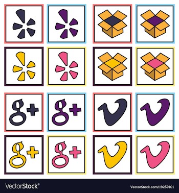 Social network symbols in speech balloons vector image