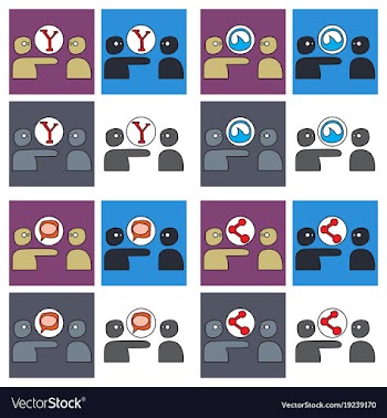 Social network symbols in speech balloons vector image
