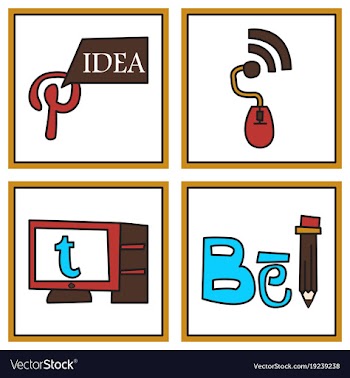 Social network symbols in speech balloons vector image