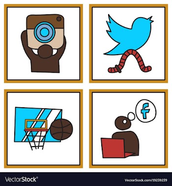 Social network symbols in speech balloons vector image