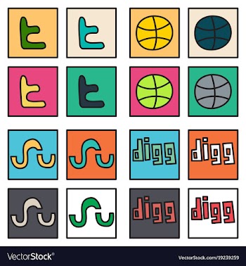 Social network symbols in speech balloons vector image