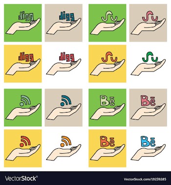 Social network symbols in speech balloons vector image