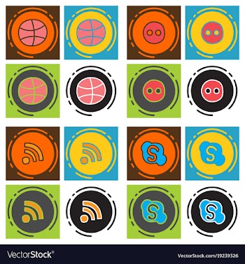 Social network symbols in speech balloons vector image