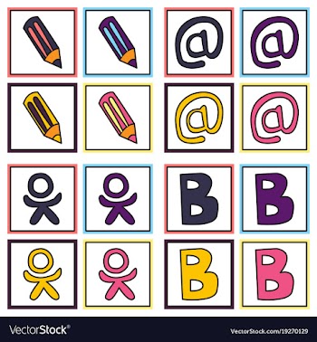 Social network symbols in speech balloons vector image