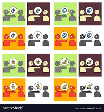 Social network symbols in speech balloons vector image