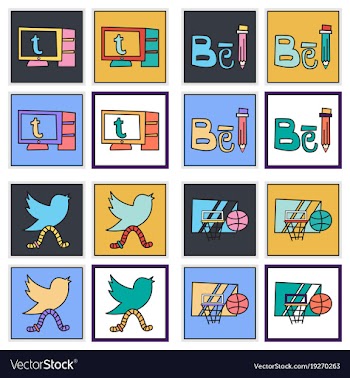 Social network symbols in speech balloons vector image