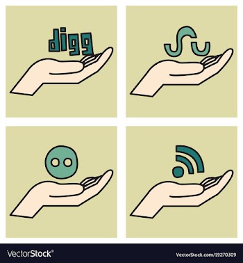 Social network symbols in speech balloons vector image