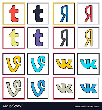 Social network symbols in speech balloons vector image