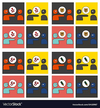 Social network symbols in speech balloons vector image
