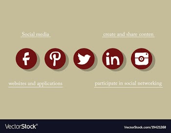 Social network symbols in speech balloons vector image