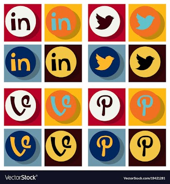 Social network symbols in speech balloons vector image