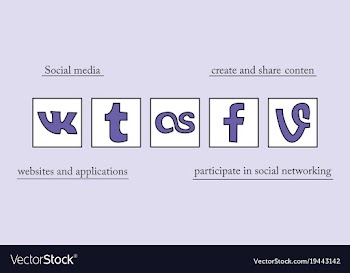 Social network symbols in speech balloons vector image