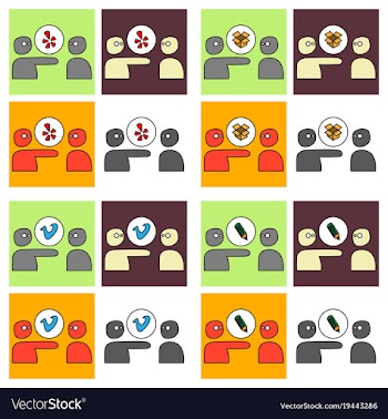 Social network symbols in speech balloons vector image