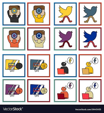 Social network symbols in speech balloons vector image