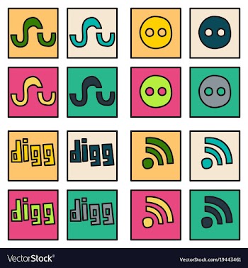 Social network symbols in speech balloons vector image