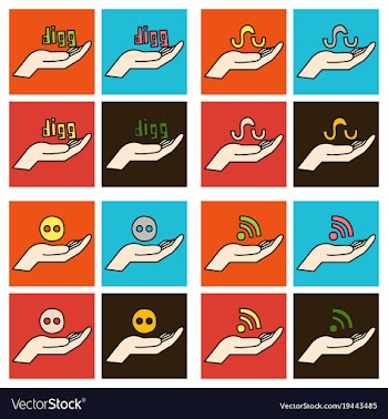 Social network symbols in speech balloons vector image