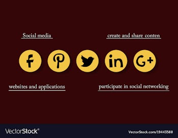 Social network symbols in speech balloons vector image