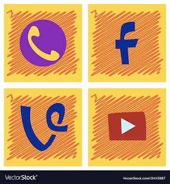 Social network symbols in speech balloons vector image