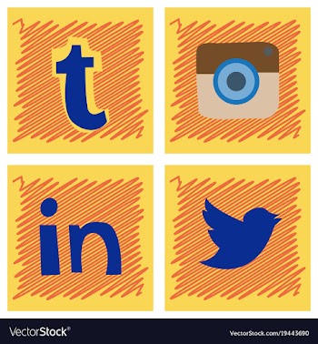Social network symbols in speech balloons vector image