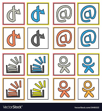 Social network symbols in speech balloons vector image