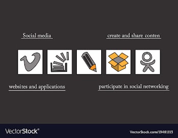 Social network symbols in speech balloons vector image