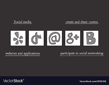 Social network symbols in speech balloons vector image
