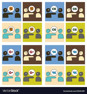 Social network symbols in speech balloons vector image