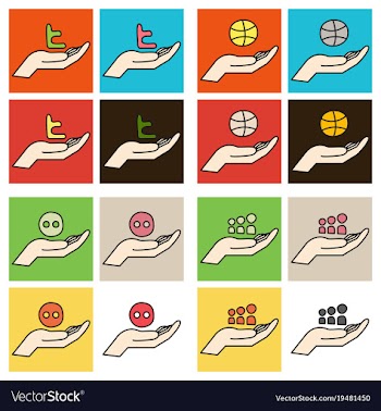 Social network symbols in speech balloons vector image
