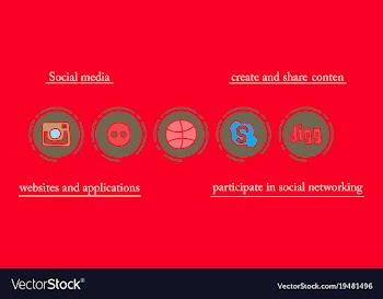 Social network symbols in speech balloons vector image
