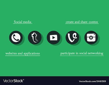 Social network symbols in speech balloons vector image