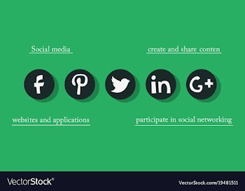 Social network symbols in speech balloons vector image