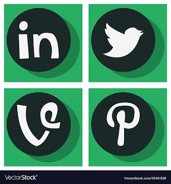 Social network symbols in speech balloons vector image