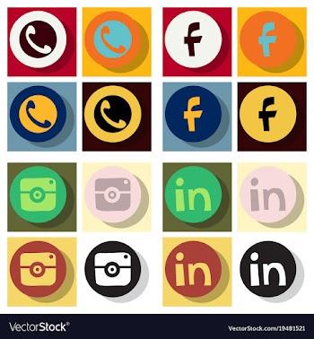 Social network symbols in speech balloons vector image