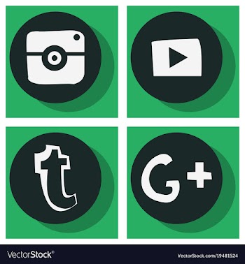 Social network symbols in speech balloons vector image