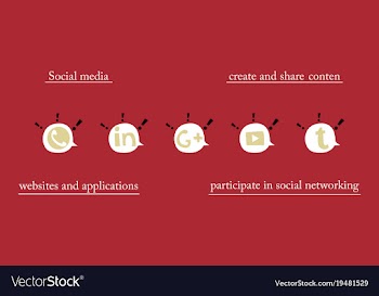Social network symbols in speech balloons vector image