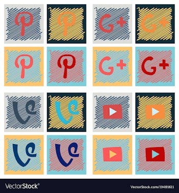 Social network symbols in speech balloons vector image