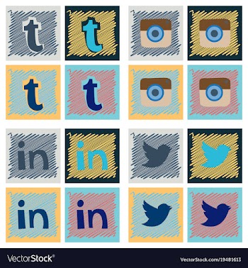Social network symbols in speech balloons vector image