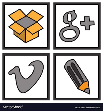 Social network symbols in speech balloons vector image