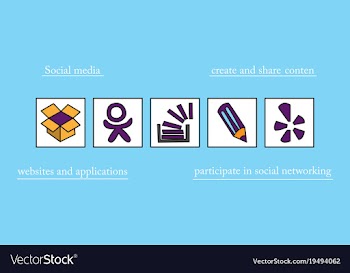Social network symbols in speech balloons vector image