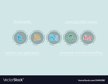 Social network symbols in speech balloons vector image