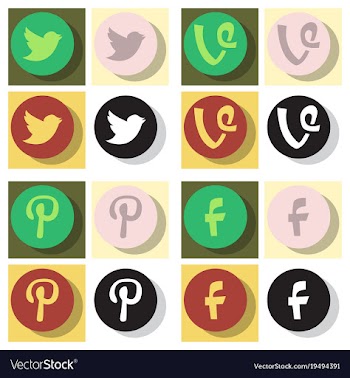 Social network symbols in speech balloons vector image
