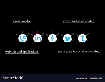 Social network symbols in speech balloons vector image